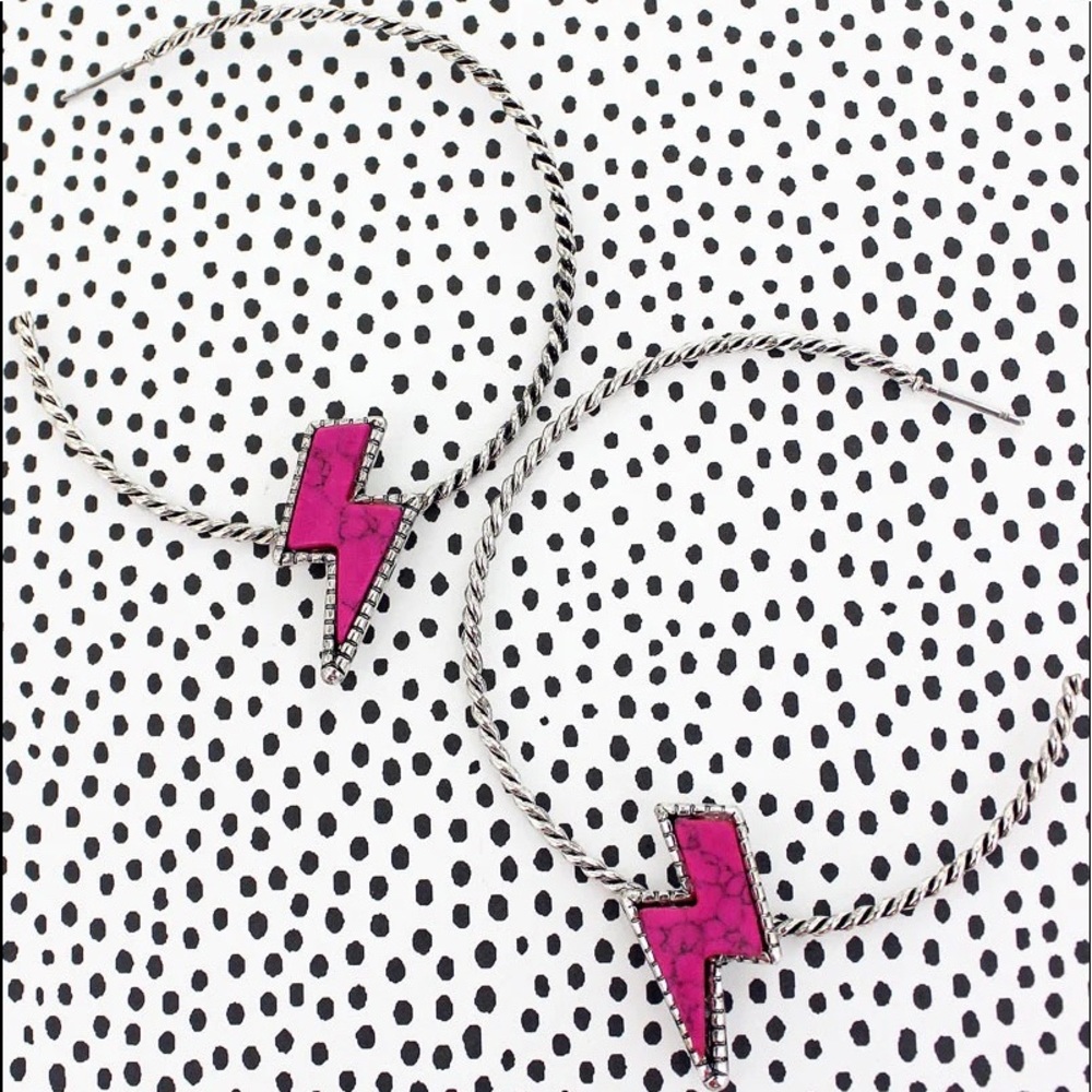 Lightning Bolt Hoop Earrings